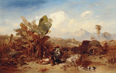 Landscape with Black People by Eduard Hildebrandt